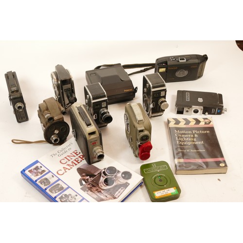 155 - A collection of light meters, cameras and cine cameras to include, Weston Master V,a Sankyo Auto-4x,... 