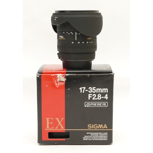 166 - A Sigma f/2.8-4 17-35mm lens, in box.