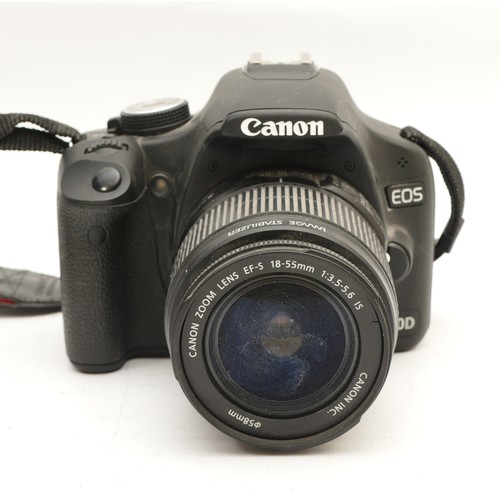 186 - A Canon EOS 500D camera with a Canon EF-S f/3.5-5.6 18-55mm lens.