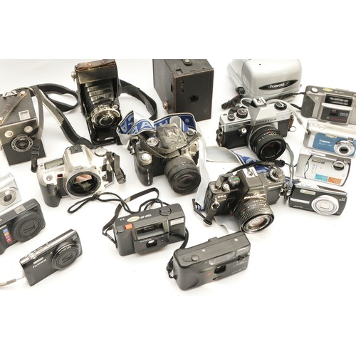 217 - A collection of cameras and camera accessories, to include, Olympus Trip AF, Olympus SP-700, in box,... 