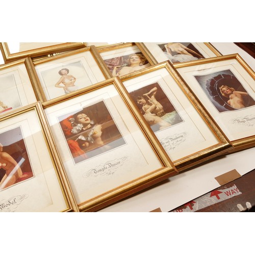 280 - Twelve gilt framed erotic pictures 40.5cm x 33cm.