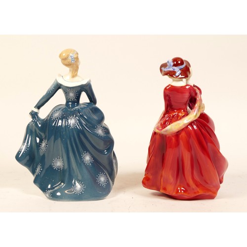 316 - Four Royal Doulton figurines, 'Buttercup' HN2399, and 'Sandra' HN2275, height 20cm, 'Fragrance' HN23... 