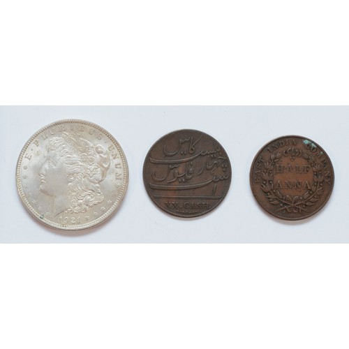 359 - USA 1921 one dollar, East India Company, Madras Presidency, European Minting, 1803-8, Soho, copper 2... 