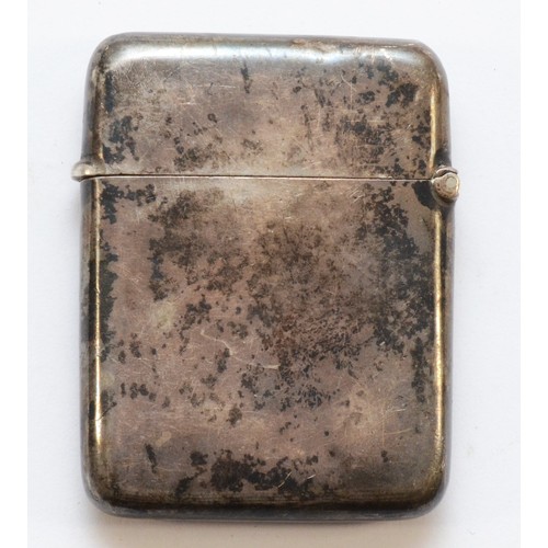 395 - WWI, a silver trench petrol lighter, in the form of a vesta case, by Adie Bros, London 1918, monogra... 