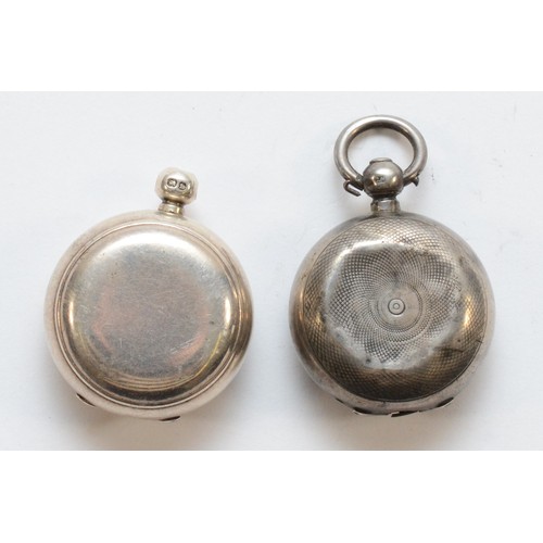 396 - A Victorian silver sovereign case, Birmingham 1896, lacking push button and another lacking a lid bu... 