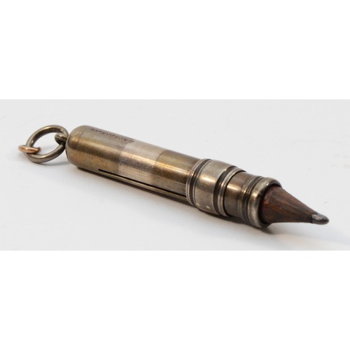 470 - A Victorian silver propelling pencil holder, London 1897, S. Mordan & Co, 6cm long without pencil.