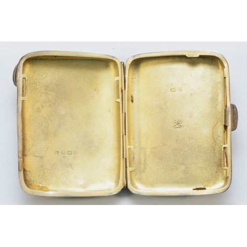 522 - A silver presentation cigarette case, Birmingham 1920, 8.5 x 6.5, 64gm