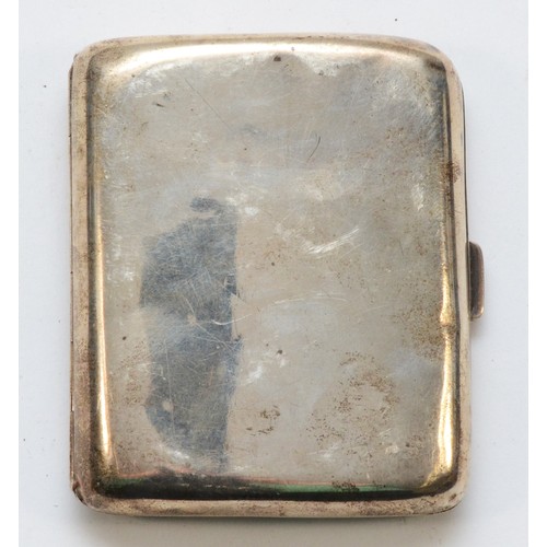 527 - A silver presentation cigarette case, Birmingham 1925, 8.5x7.5, 88gm