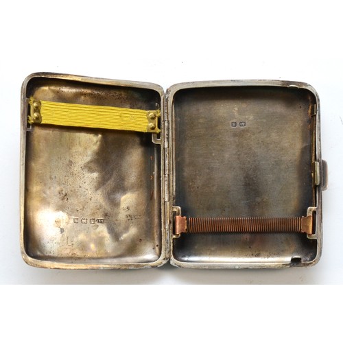 527 - A silver presentation cigarette case, Birmingham 1925, 8.5x7.5, 88gm