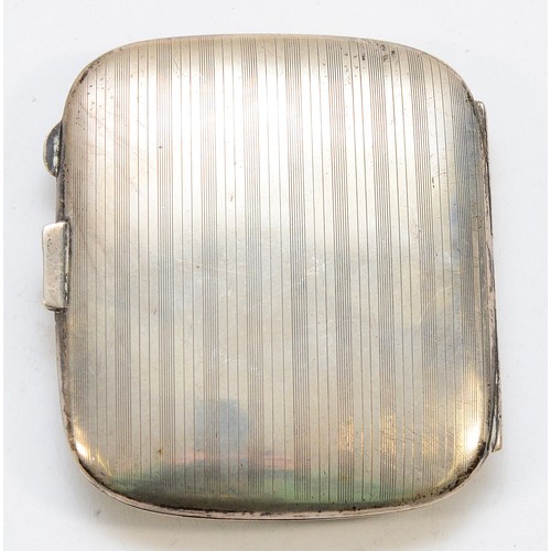 554 - A silver cigarette case, Birmingham 1916, 9x8cm, 77gm.