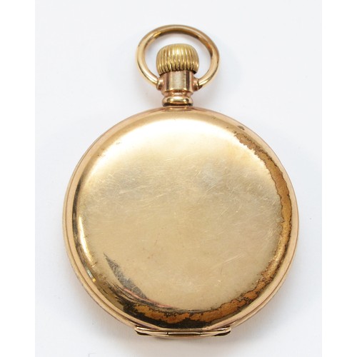 603 - Prima, a gold plated keyless wind hunter pocket watch.
Working when catalogued, case worn