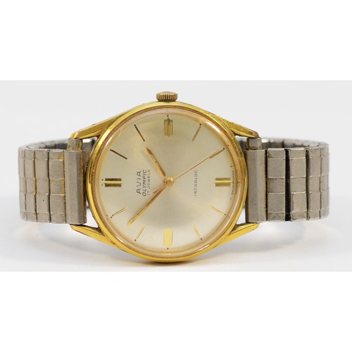 610 - Three watches to include, Rotary, a gold plated manual wind gentleman's wristwatch, textured dial, 3... 