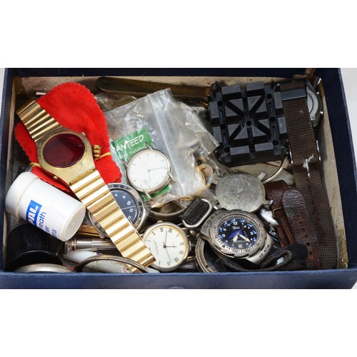 613 - A Glaco manual wind wristwatch, various fashion watches and watchmakers tools, spares or repair