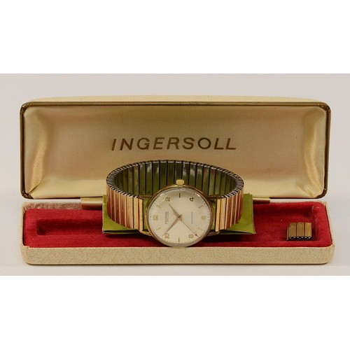 616 - Ingersoll, a gold plated manual wind gentleman's wristwatch, c.1965, 32mm guarantee, case