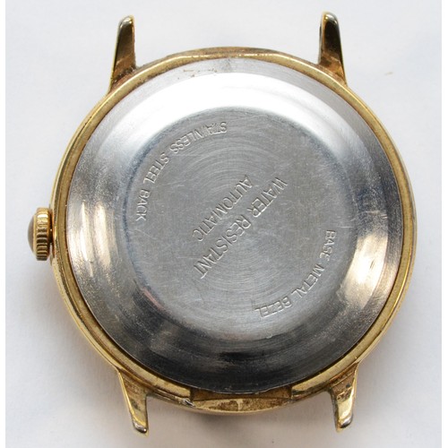 621 - Timex, a gold plated automatic gentleman's watch head, 33mm.
Working when catalogued