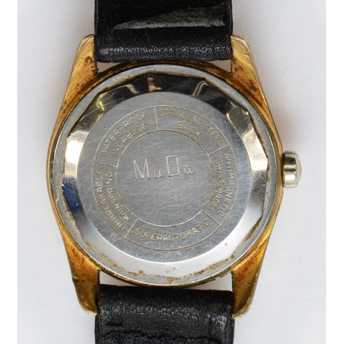 637 - MuDu, a gold plated doublematic gentleman's wristwatch, 32mm.
Working when catalogued