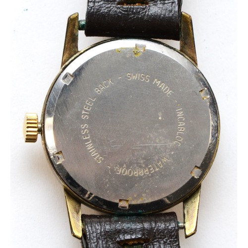 644 - J.W. Benson, a gold plated manual wind gentleman's wristwatch, 29mm.
Working when catalogued