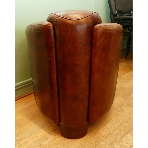 738 - After Timothy Oulton; A contemporary 21st century aviator 'Tomcat' style arm/tub chair, the curved s... 