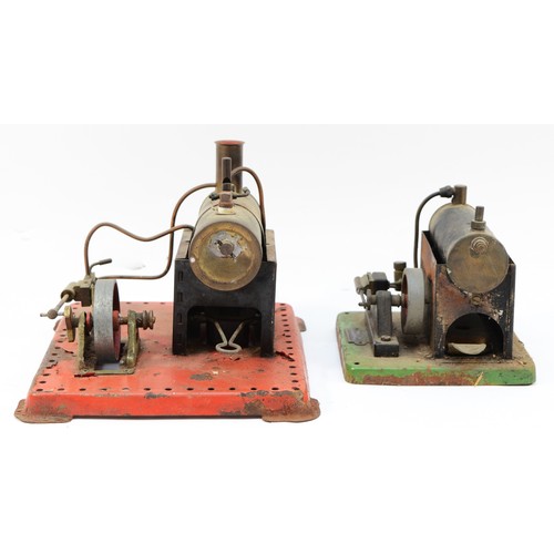 7 - A Mamod stationary steam engine, together with an SEL stationary steam engine.