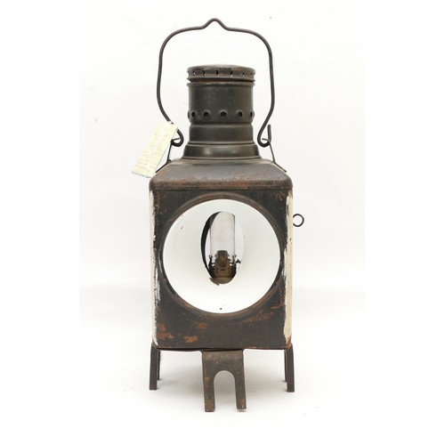 54 - A Continental, probably German post mounted lamp, label attached stating 'Frodingham Railway locomot... 