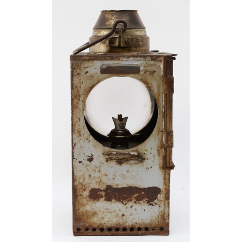 62 - A Southern Railway signal/points lamp, complete with burner, and a case stamped S.R. and S(E)R.