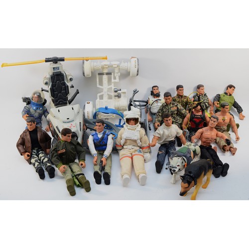 140 - Action Man; a collection of fourteen figures, together with vehicles, weapons, clothing and accessor... 