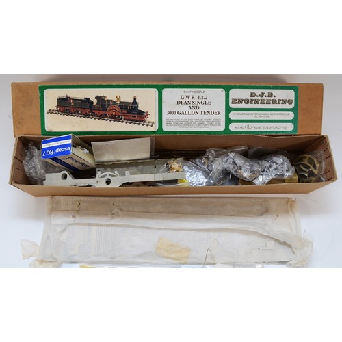 12 - A DJB Engineering model construction kit, GWR 4.2.2 Dean Single and 3000 Gallon Tender, 7mm fine sca... 