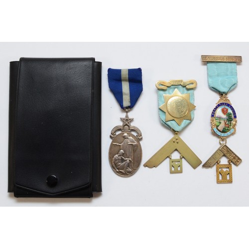 358 - Three Sterling Silver masonic jewels to include, Heath Park Lodge, Park Lodge and another, cased, 11... 