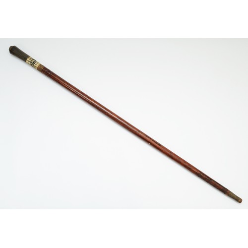 379 - An early-twentieth century Indian swordstick, hardwood with an inlaid bone accent, 91cm.
This bladed... 