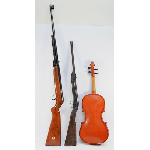 386 - A Webley & Scott .22 caliber air rifle, stamped The Webley Mark 3, a Diana .77 caliber air rifle, st... 