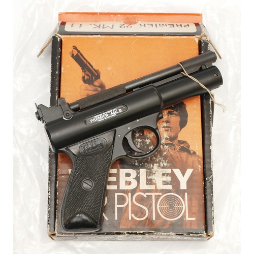 388 - Webley & Scott Premier MkII .22 cal air pistol, in original sealed bag with box and instructions.