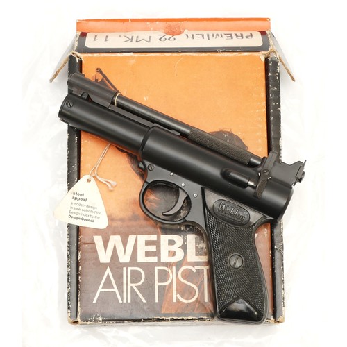 388 - Webley & Scott Premier MkII .22 cal air pistol, in original sealed bag with box and instructions.