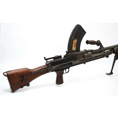 393 - A 2005 deactivated Bren gun MkI, dated 1943, serial number AA1838, with folding bipod and carry hand... 