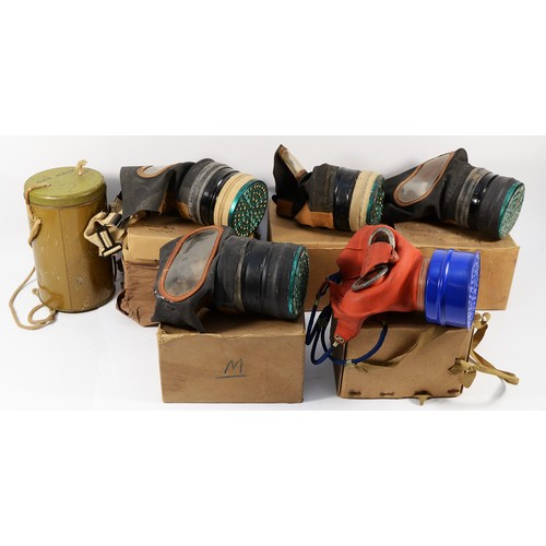 395 - Six WWII era gas masks, to include 1941 and 1939 models.