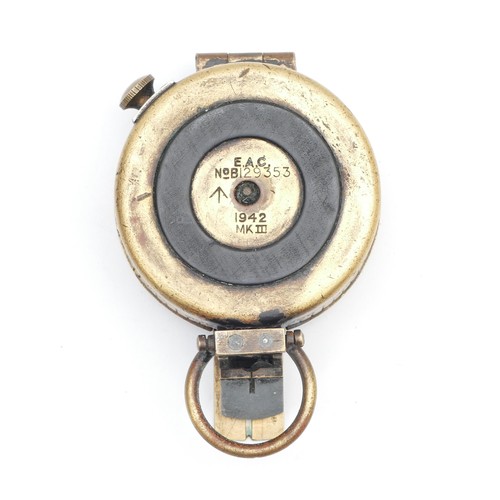 397 - WWII 1942 MKIII military compass by E.A.C, patented B129353.