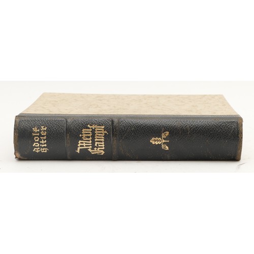 411 - A Third Reich 1938 wedding Mein Kampf with cream hardboard covers, spine being blue leather covered ... 