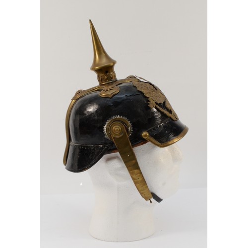 424 - A WWI German/Prussian Imperial Land Army Officers Spiked Pickelhaube helmet, complete with its scale... 