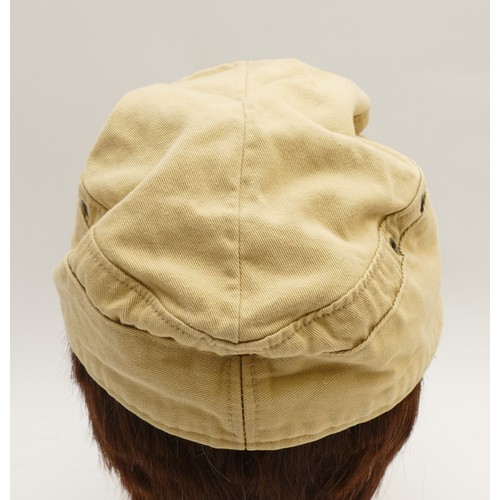 445 - WWII German Third Reich M41 Luftwaffe Tropical cap, embroidered with the eagle with swastika insigni... 