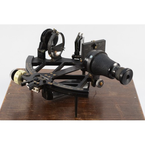 519 - A WWII German 6½in. radius Kriegsmarine sextant by C. Plath, Hamburg, c.1943, the ebonised alloy W-p... 