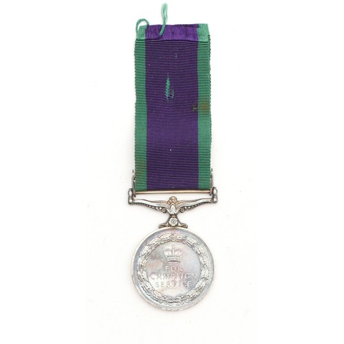 553 - An ERII Borneo Service medal, awarded to 24007396 PTE. H. G. Meechan. ACC.