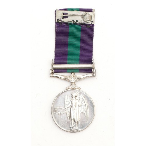 554 - ERII Malaya medal, awarded to 22927822 TPR. JI Robertson. 11th Hussars.