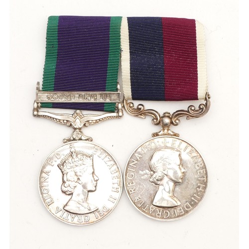 556 - ERII R.A.F pair, including South Arabia and another R.A.F long service medal, awarded to JNR Tech J.... 