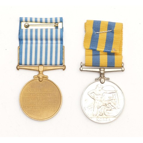 559 - ERII Pair of United Nations Korea war medals with a ERII 1950-1953 Korean medal, presented to L/SFX.... 