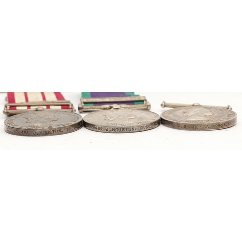 560 - ERII Naval trio, including the N.G.S medal, clasped Near East and Cyprus, together with the Malay Pe... 