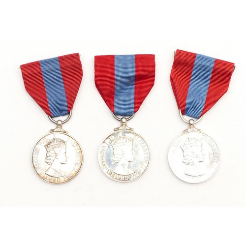 562 - ERII Imperial medal trio, presented to Anne Baillie, Mark Calderbank Stott and Joseph Jeremiah Jacks... 