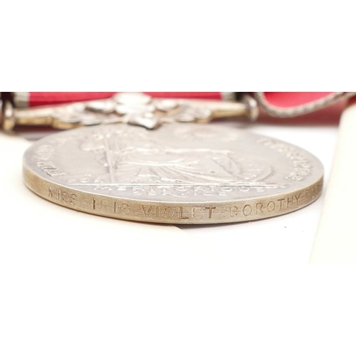 563 - ERII British Empire Medal, presented to Miss Iris Violet Dorothy Rogers, together with the original ... 