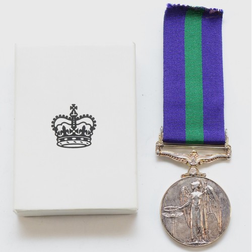 568 - ERII Canal Zone medal, presented to 22873439 GNR. F. J. Rotherham. R.A, boxed with award letter.