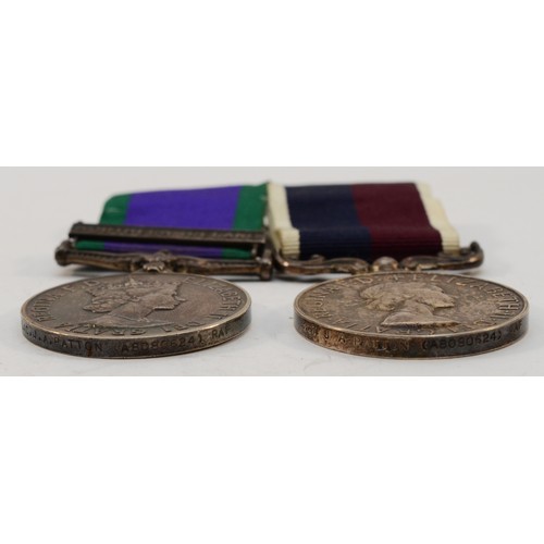 575 - ERII Pair of the Northern Ireland and R.A.F Long Service medal, presented to LAC-SGT. J. A. Patton. ... 