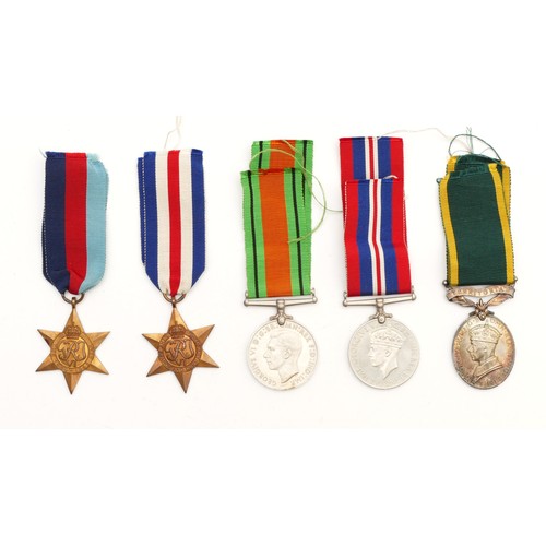 599 - WWII Medals including the 1939-1945 Star, France And Germany, Defence, War and Territorial, awarded ... 