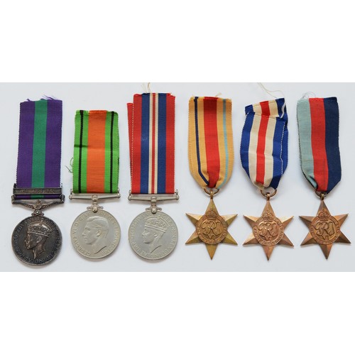 611 - WWII 1939-1945 Star, France And Germany, Africa, Defence, War and Palestine G.S.M, awarded to 187103... 